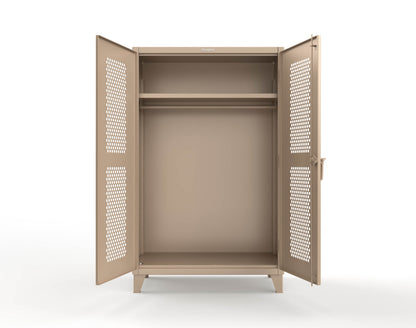 Extreme Duty 12 GA Ventilated (Hex) Uniform Cabinet with Hanger Rod, 1 Shelf - 48 In. W x 24 In. D x 78 In. H - 46-H-WR-241-1019