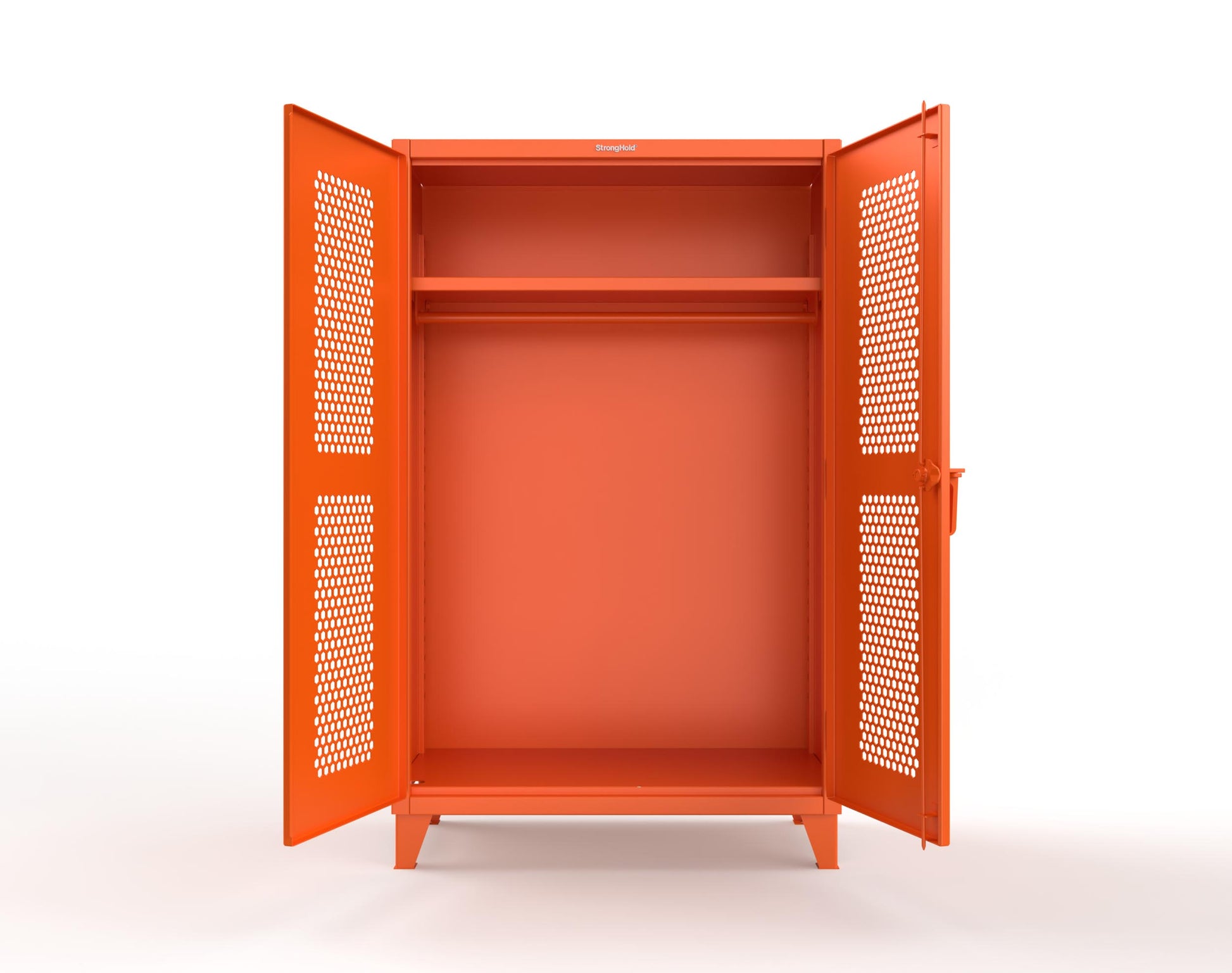 Extreme Duty 12 GA Ventilated (Hex) Uniform Cabinet with Hanger Rod, 1 Shelf - 48 In. W x 24 In. D x 78 In. H - 46-H-WR-241-2009