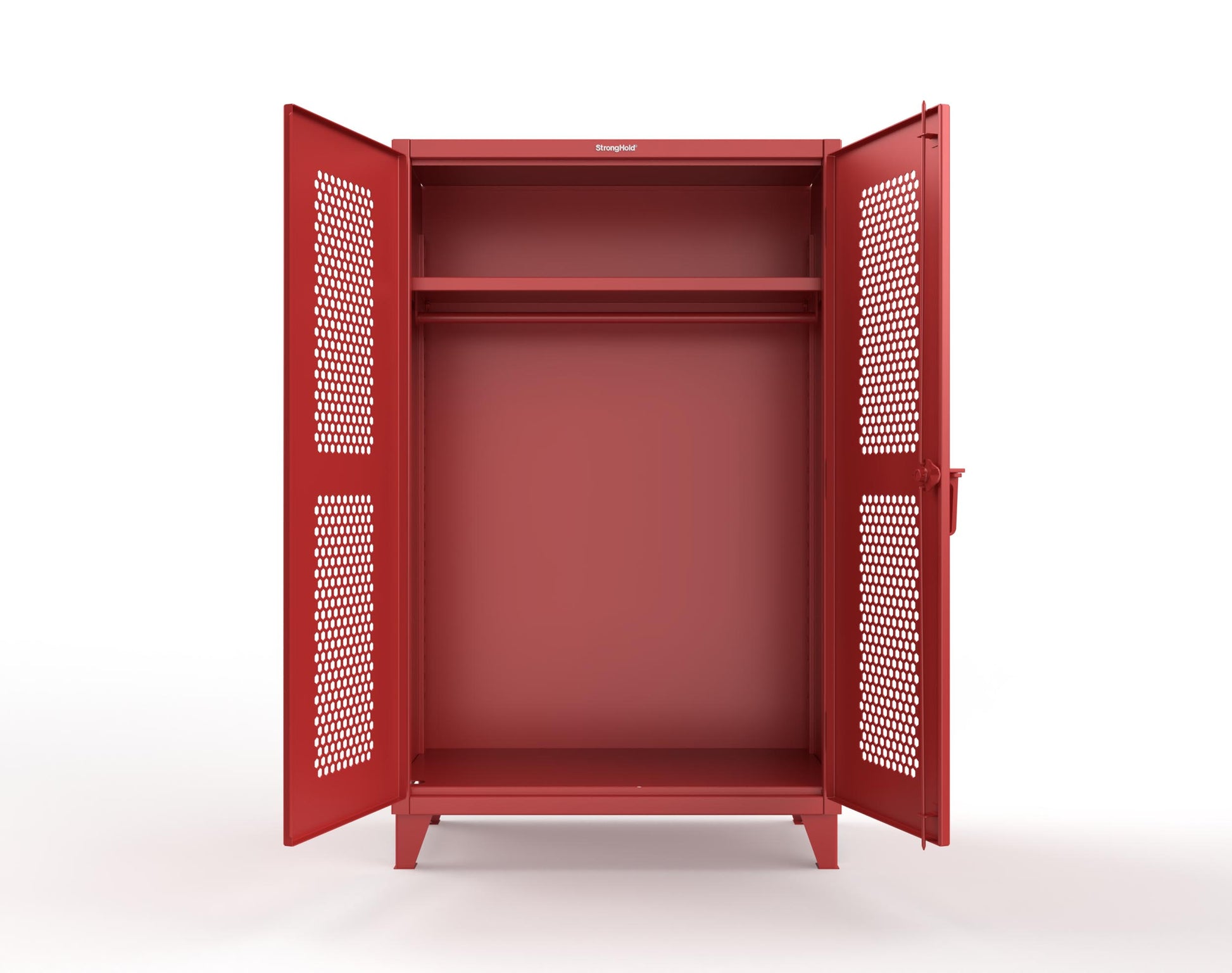 Extreme Duty 12 GA Ventilated (Hex) Uniform Cabinet with Hanger Rod, 1 Shelf - 48 In. W x 24 In. D x 78 In. H - 46-H-WR-241-3001