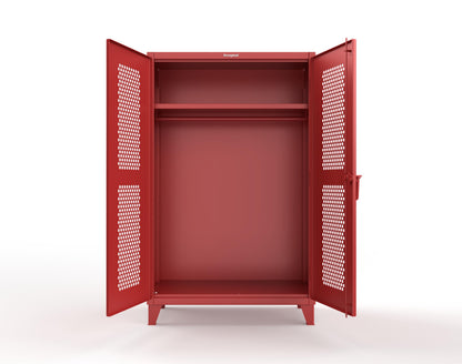 Extreme Duty 12 GA Ventilated (Hex) Uniform Cabinet with Hanger Rod, 1 Shelf - 48 In. W x 24 In. D x 78 In. H - 46-H-WR-241-3001