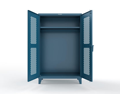 Extreme Duty 12 GA Ventilated (Hex) Uniform Cabinet with Hanger Rod, 1 Shelf - 48 In. W x 24 In. D x 78 In. H - 46-H-WR-241-5001