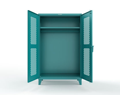 Extreme Duty 12 GA Ventilated (Hex) Uniform Cabinet with Hanger Rod, 1 Shelf - 48 In. W x 24 In. D x 78 In. H - 46-H-WR-241-5021