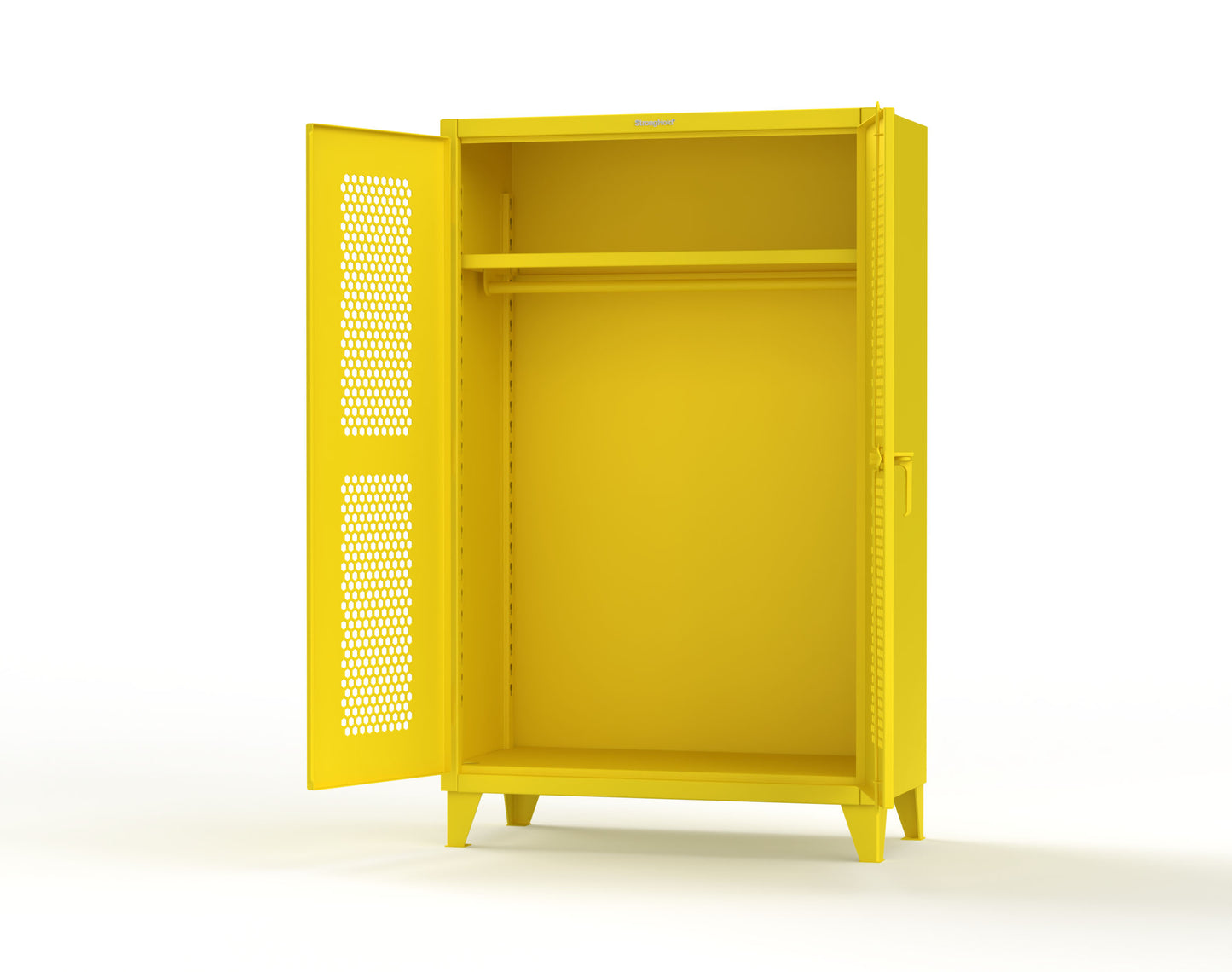 Extreme Duty 12 GA Ventilated (Hex) Uniform Cabinet with Hanger Rod, 1 Shelf - 48 In. W x 24 In. D x 78 In. H - 46-H-WR-241-1021