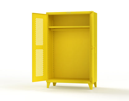 Extreme Duty 12 GA Ventilated (Hex) Uniform Cabinet with Hanger Rod, 1 Shelf - 48 In. W x 24 In. D x 78 In. H - 46-H-WR-241-1021