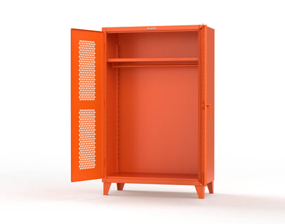 Extreme Duty 12 GA Ventilated (Hex) Uniform Cabinet with Hanger Rod, 1 Shelf - 48 In. W x 24 In. D x 78 In. H - 46-H-WR-241-2009