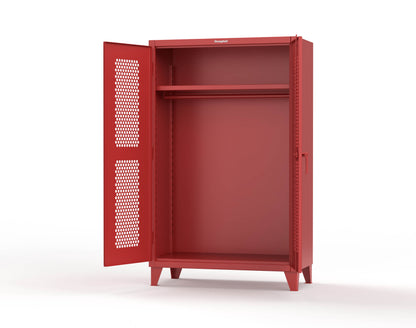 Extreme Duty 12 GA Ventilated (Hex) Uniform Cabinet with Hanger Rod, 1 Shelf - 48 In. W x 24 In. D x 78 In. H - 46-H-WR-241-3001