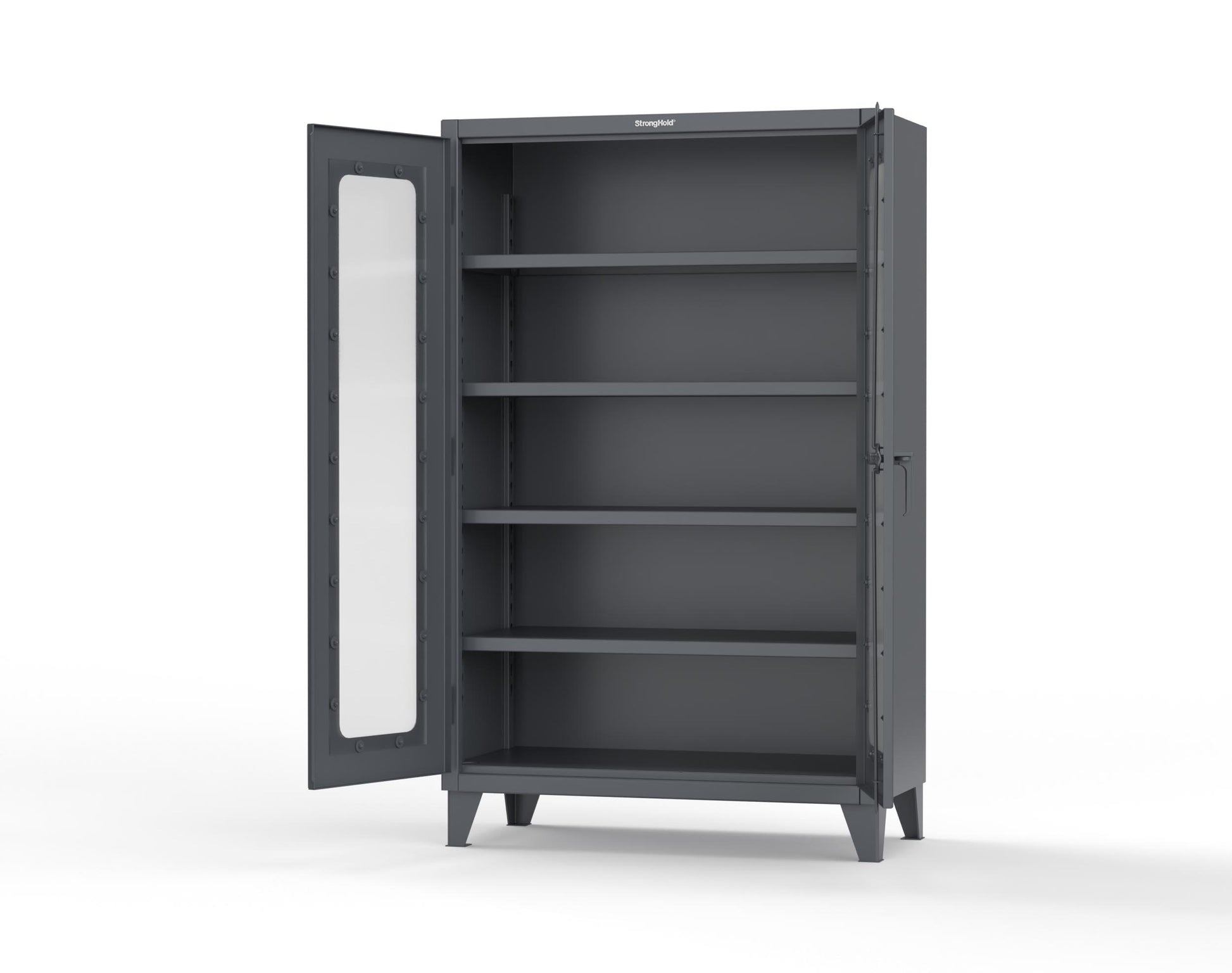 Extreme Duty 12 GA Clearview Cabinet with 4 Shelves - 48 In. W x 24 In. D x 78 In. H - 46-LD-244-7024