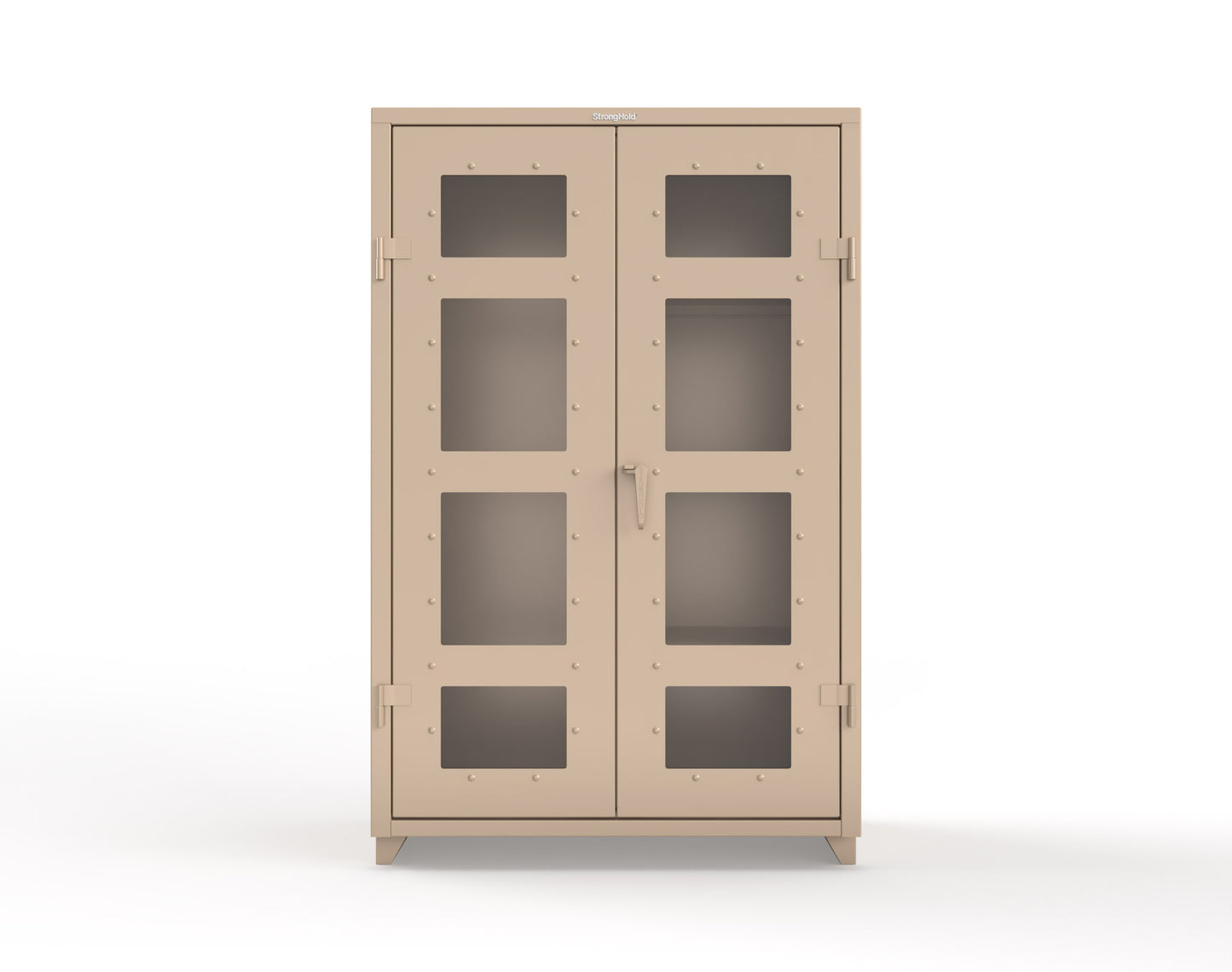 Extra Heavy Duty 14 GA Clear View Janitorial Cabinet with 3 Shelves - 48 In. W x 24 In. D x 75 In. H - 46-LD-BC-243-L-1019