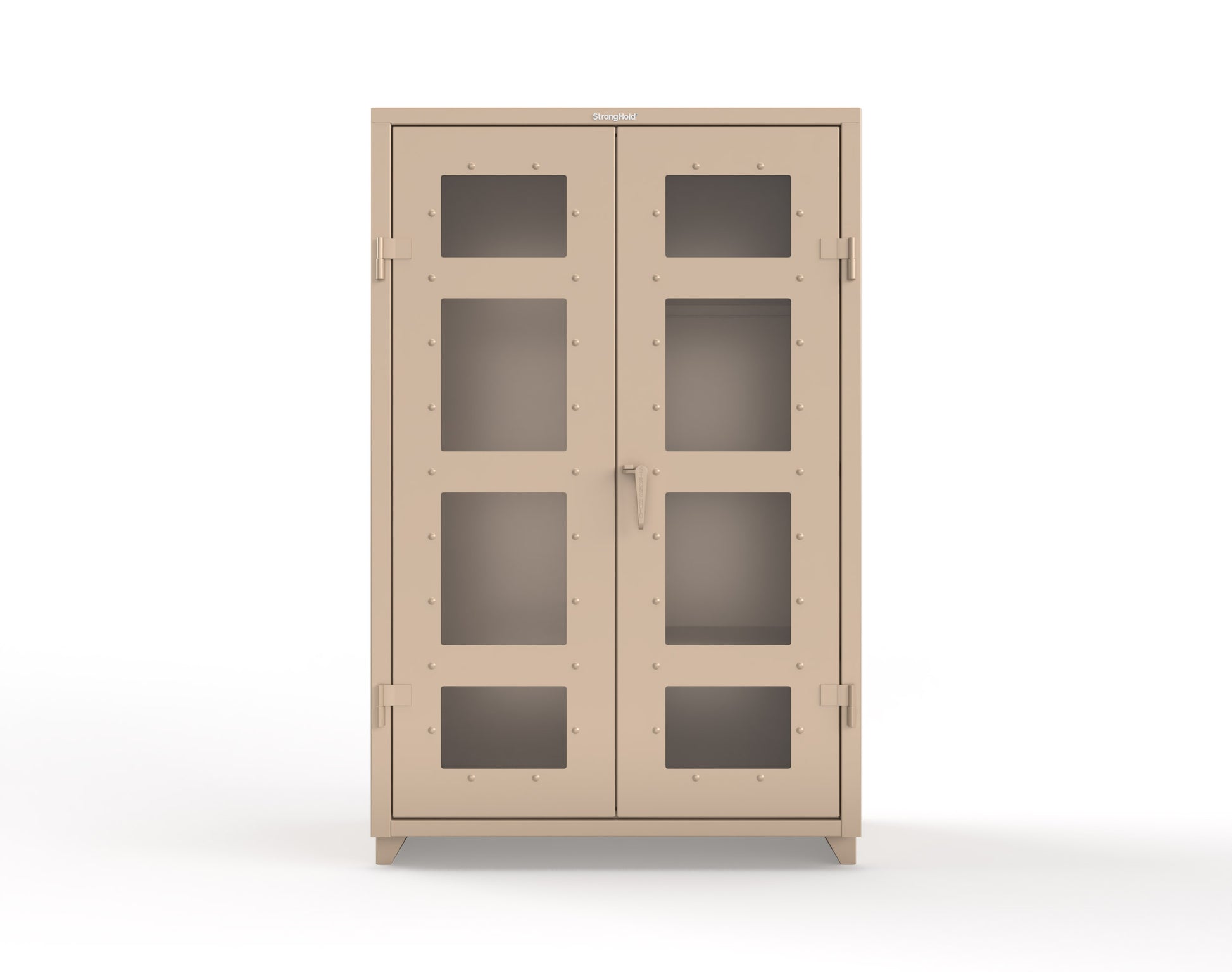 Extra Heavy Duty 14 GA Clear View Janitorial Cabinet with 3 Shelves - 48 In. W x 24 In. D x 75 In. H - 46-LD-BC-243-L-1019