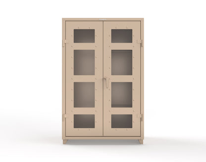 Extra Heavy Duty 14 GA Clear View Janitorial Cabinet with 3 Shelves - 48 In. W x 24 In. D x 75 In. H - 46-LD-BC-243-L-1019