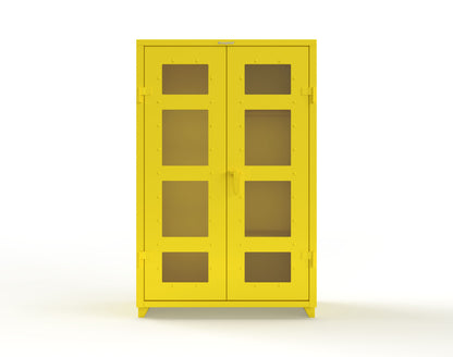 Extra Heavy Duty 14 GA Clear View Janitorial Cabinet with 3 Shelves - 48 In. W x 24 In. D x 75 In. H - 46-LD-BC-243-L-1021