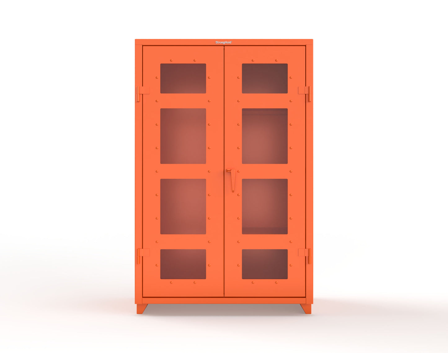 Extra Heavy Duty 14 GA Clear View Janitorial Cabinet with 3 Shelves - 48 In. W x 24 In. D x 75 In. H - 46-LD-BC-243-L-2009