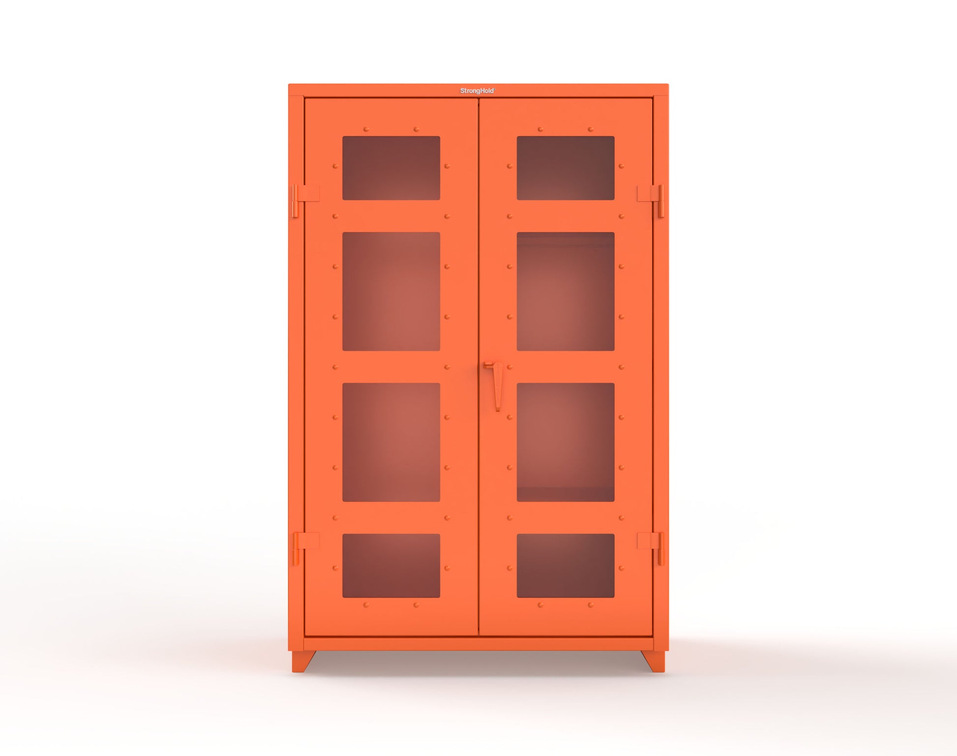 Extra Heavy Duty 14 GA Clear View Janitorial Cabinet with 3 Shelves - 48 In. W x 24 In. D x 75 In. H - 46-LD-BC-243-L-2009