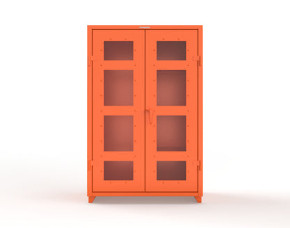 Extra Heavy Duty 14 GA Clear View Janitorial Cabinet with 3 Shelves - 48 In. W x 24 In. D x 75 In. H - 46-LD-BC-243-L-2009