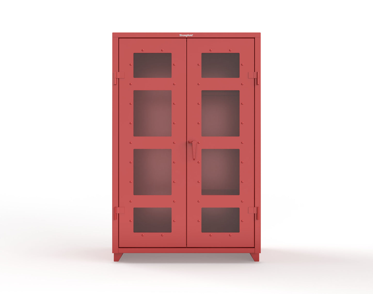 Extra Heavy Duty 14 GA Clear View Janitorial Cabinet with 3 Shelves - 48 In. W x 24 In. D x 75 In. H - 46-LD-BC-243-L-3001