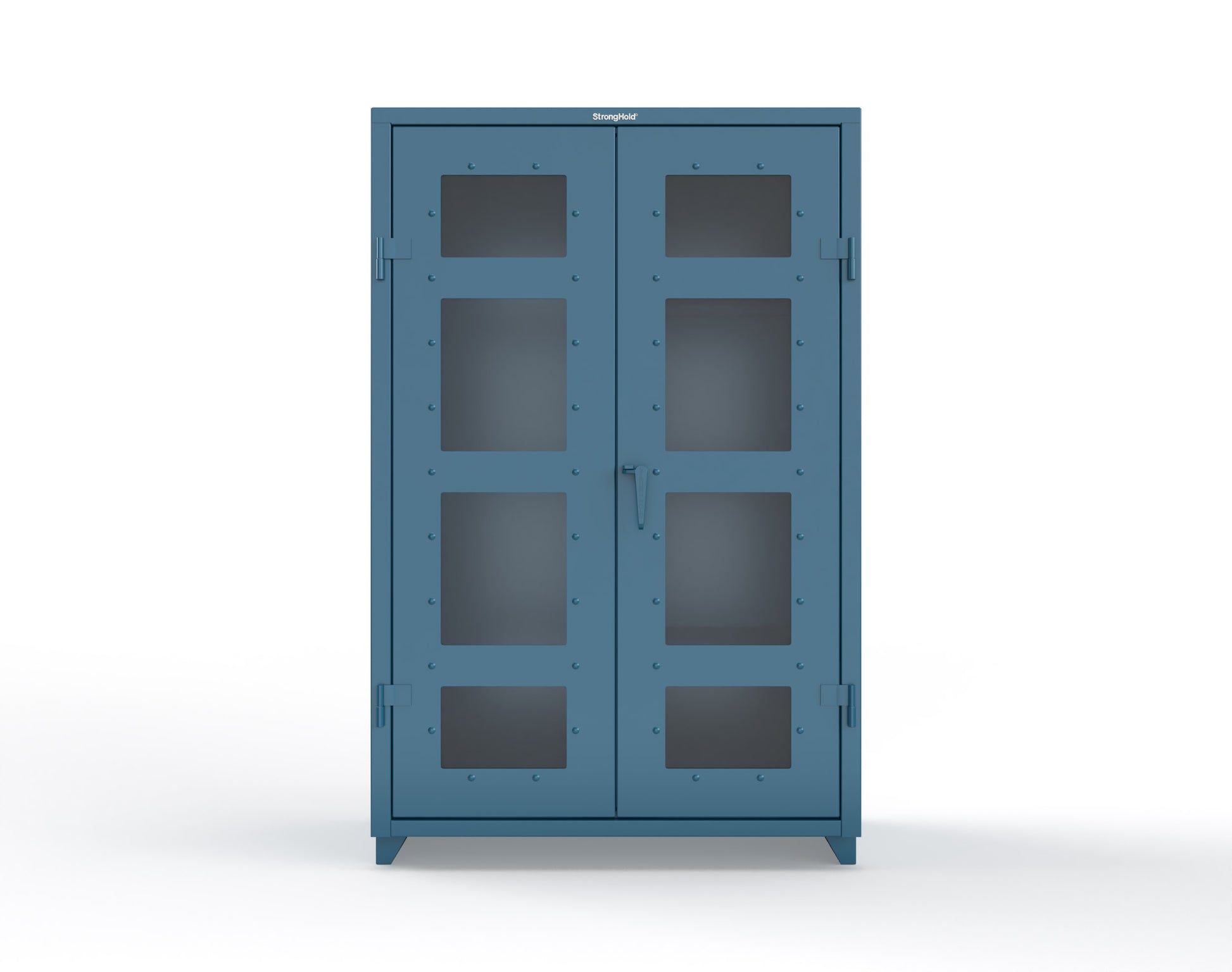 Extra Heavy Duty 14 GA Clear View Janitorial Cabinet with 3 Shelves - 48 In. W x 24 In. D x 75 In. H - 46-LD-BC-243-L-5001