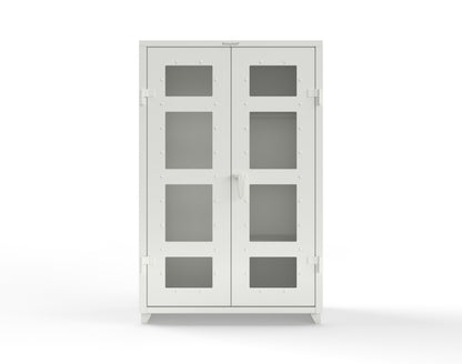 Extra Heavy Duty 14 GA Clear View Janitorial Cabinet with 3 Shelves - 48 In. W x 24 In. D x 75 In. H - 46-LD-BC-243-L-9003