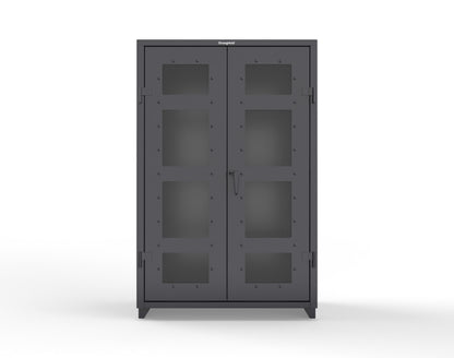 Extra Heavy Duty 14 GA Clear View Janitorial Cabinet with 3 Shelves - 48 In. W x 24 In. D x 75 In. H - 46-LD-BC-243-L-9005