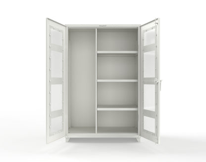 Extra Heavy Duty 14 GA Clear View Janitorial Cabinet with 3 Shelves - 48 In. W x 24 In. D x 75 In. H - 46-LD-BC-243-L-9003