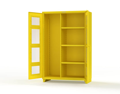 Extra Heavy Duty 14 GA Clear View Janitorial Cabinet with 3 Shelves - 48 In. W x 24 In. D x 75 In. H - 46-LD-BC-243-L-1021