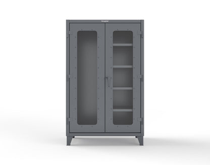 Extreme Duty 12 GA Clear View Janitorial Cabinet with 4 Shelves - 48 In. W x 24 In. D x 78 In. H - 46-LD-BC-244-7024