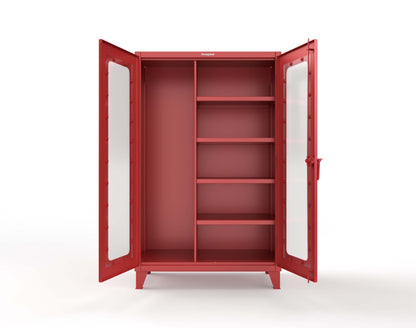 Extreme Duty 12 GA Clear View Janitorial Cabinet with 4 Shelves - 48 In. W x 24 In. D x 78 In. H - 46-LD-BC-244-3001