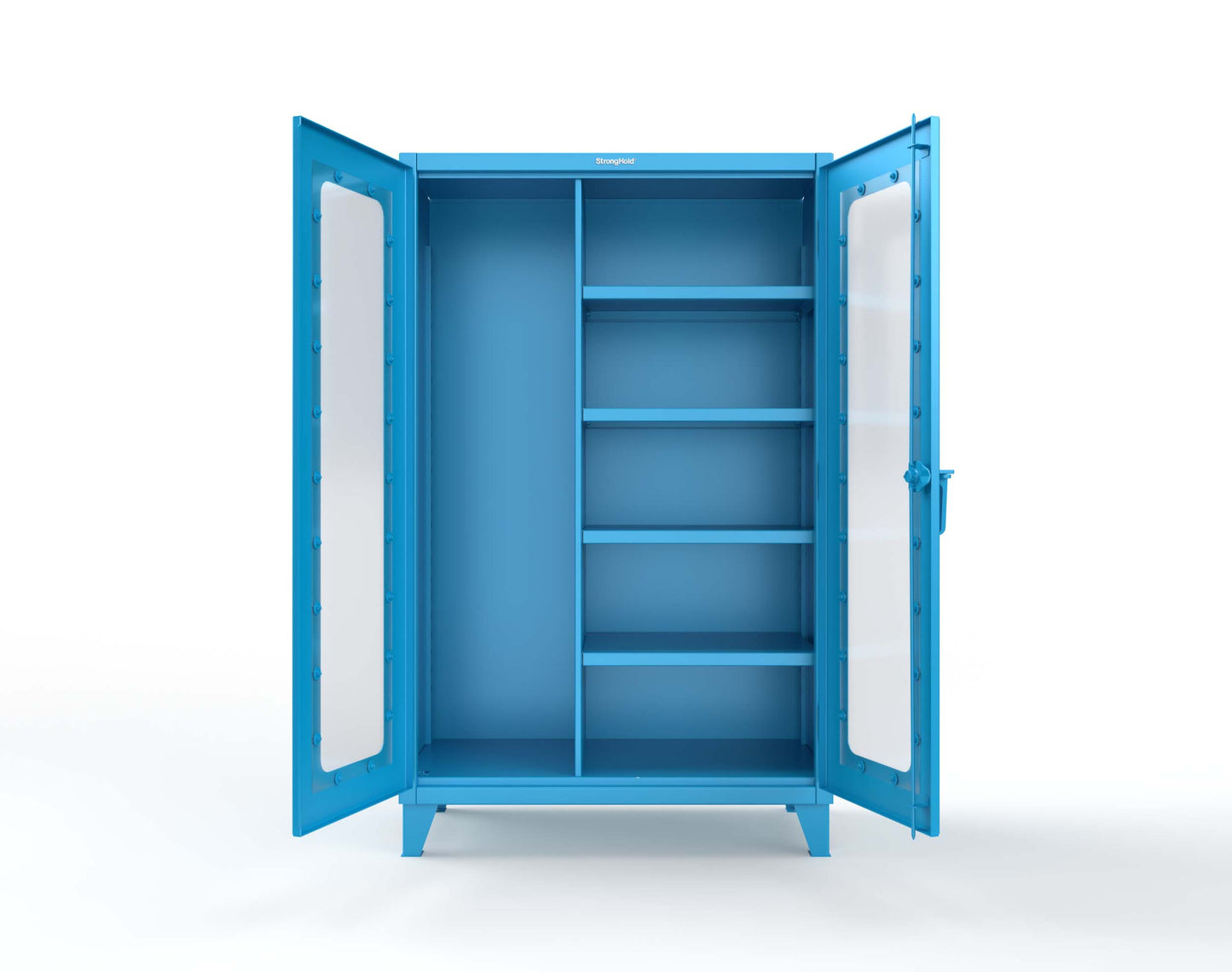 Extreme Duty 12 GA Clear View Janitorial Cabinet with 4 Shelves - 48 In. W x 24 In. D x 78 In. H - 46-LD-BC-244-5012