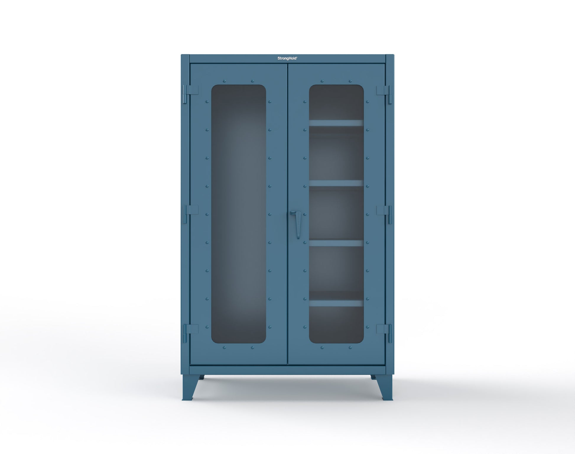Extreme Duty 12 GA Clear View Janitorial Cabinet with 4 Shelves - 48 In. W x 24 In. D x 78 In. H - 46-LD-BC-244-5001