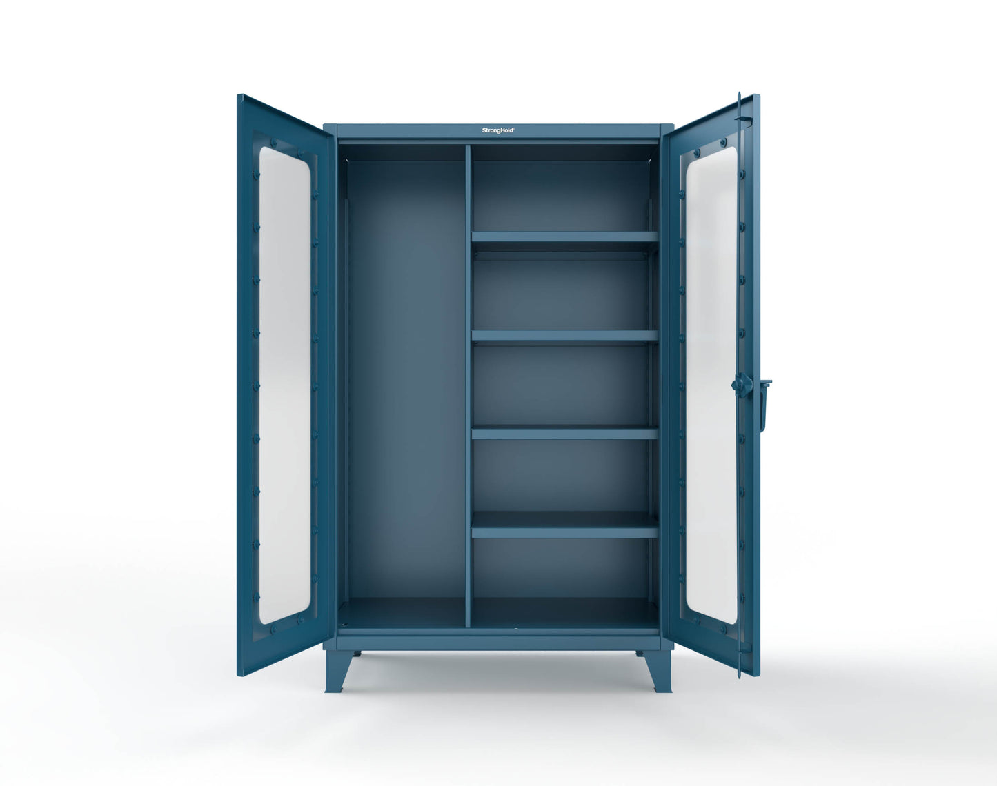 Extreme Duty 12 GA Clear View Janitorial Cabinet with 4 Shelves - 48 In. W x 24 In. D x 78 In. H - 46-LD-BC-244-5001