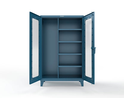 Extreme Duty 12 GA Clear View Janitorial Cabinet with 4 Shelves - 48 In. W x 24 In. D x 78 In. H - 46-LD-BC-244-5001