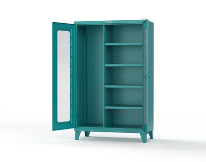 Extreme Duty 12 GA Clear View Janitorial Cabinet with 4 Shelves - 48 In. W x 24 In. D x 78 In. H - 46-LD-BC-244-5021