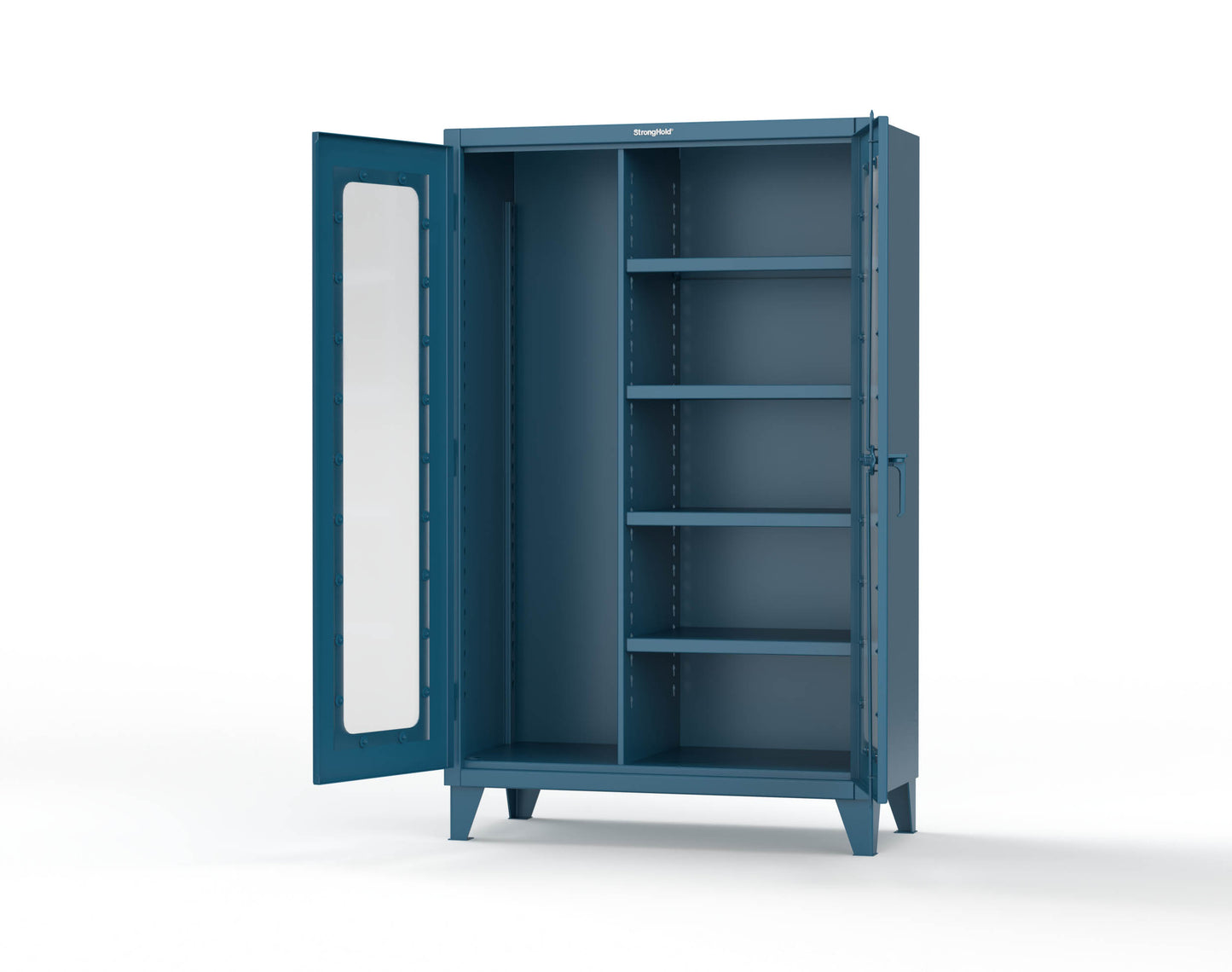 Extreme Duty 12 GA Clear View Janitorial Cabinet with 4 Shelves - 48 In. W x 24 In. D x 78 In. H - 46-LD-BC-244-5001
