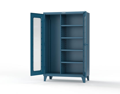 Extreme Duty 12 GA Clear View Janitorial Cabinet with 4 Shelves - 48 In. W x 24 In. D x 78 In. H - 46-LD-BC-244-5001