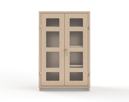 Extra Heavy Duty 14 GA Clear View Uniform Cabinet with 4 Shelves - 48 In. W x 24 In. D x 75 In. H - 46-LD-W-244-L-1019