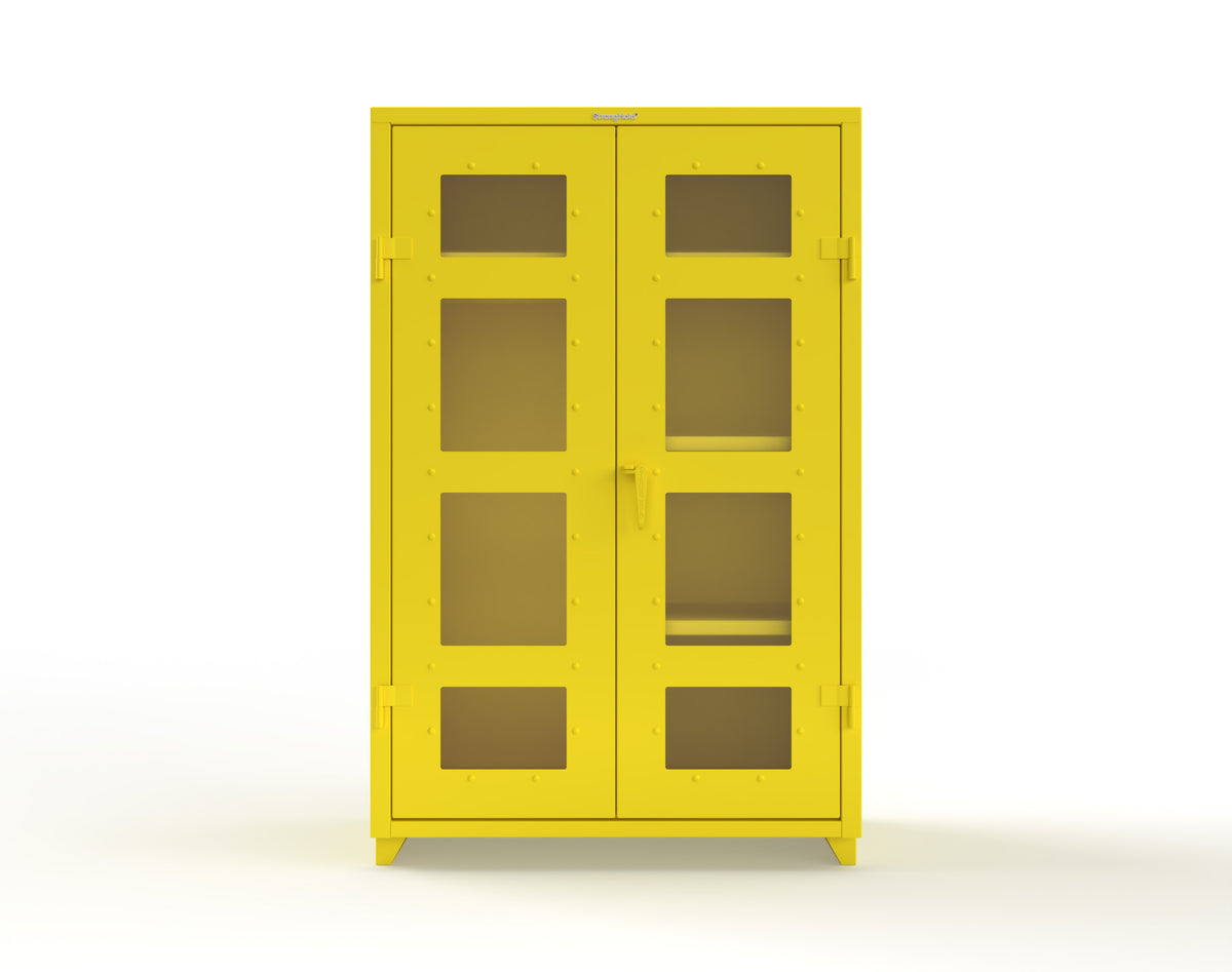 Extra Heavy Duty 14 GA Clear View Uniform Cabinet with 4 Shelves - 48 In. W x 24 In. D x 75 In. H - 46-LD-W-244-L-1023