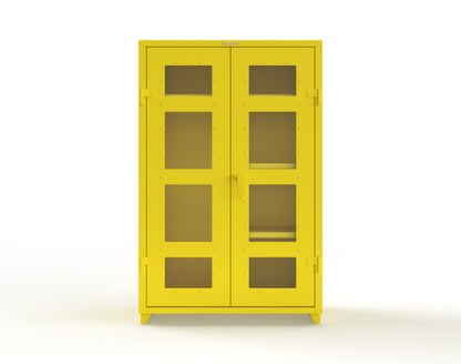 Extra Heavy Duty 14 GA Clear View Uniform Cabinet with 4 Shelves - 48 In. W x 24 In. D x 75 In. H - 46-LD-W-244-L-1023