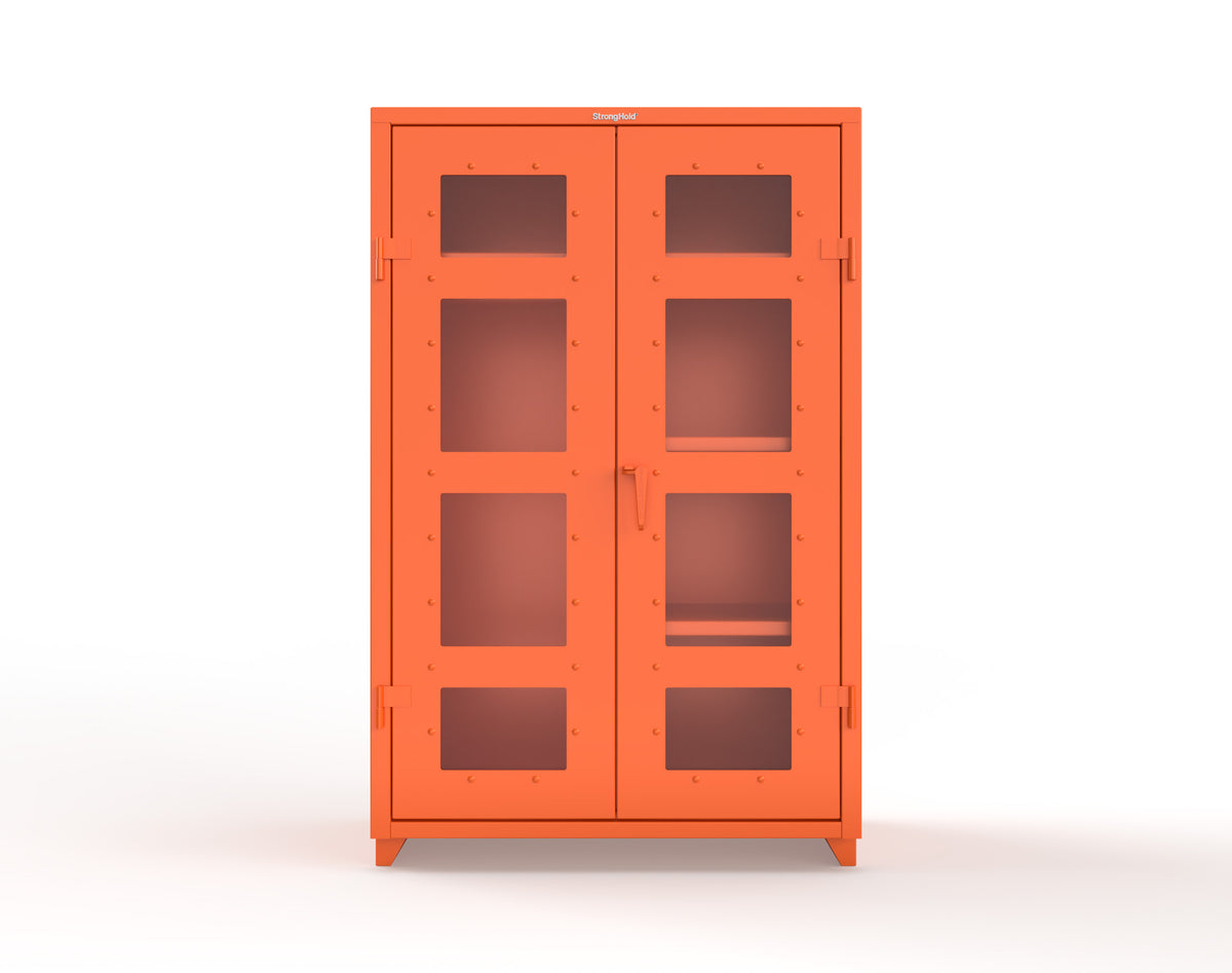 Extra Heavy Duty 14 GA Clear View Uniform Cabinet with 4 Shelves - 48 In. W x 24 In. D x 75 In. H - 46-LD-W-244-L-2004
