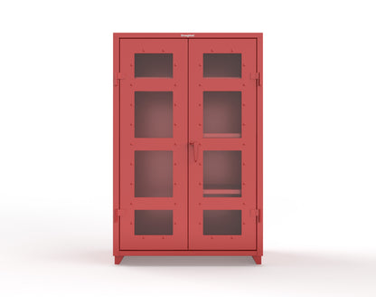 Extra Heavy Duty 14 GA Clear View Uniform Cabinet with 4 Shelves - 48 In. W x 24 In. D x 75 In. H - 46-LD-W-244-L-3001