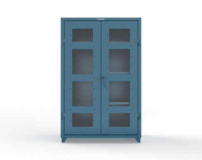 Extra Heavy Duty 14 GA Clear View Uniform Cabinet with 4 Shelves - 48 In. W x 24 In. D x 75 In. H - 46-LD-W-244-L-5010