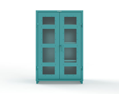 Extra Heavy Duty 14 GA Clear View Uniform Cabinet with 4 Shelves - 48 In. W x 24 In. D x 75 In. H - 46-LD-W-244-L-5021