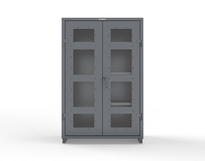 Extra Heavy Duty 14 GA Clear View Uniform Cabinet with 4 Shelves - 48 In. W x 24 In. D x 75 In. H - 46-LD-W-244-L-7024