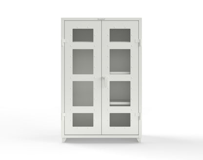 Extra Heavy Duty 14 GA Clear View Uniform Cabinet with 4 Shelves - 48 In. W x 24 In. D x 75 In. H - 46-LD-W-244-L-9003