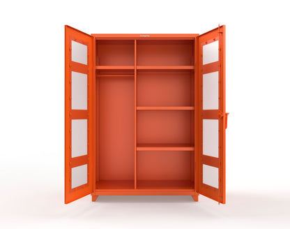 Extra Heavy Duty 14 GA Clear View Uniform Cabinet with 4 Shelves - 48 In. W x 24 In. D x 75 In. H - 46-LD-W-244-L-2004