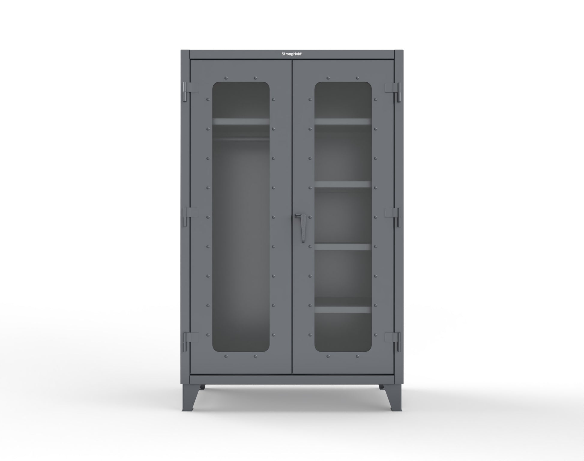 Extreme Duty 12 GA Clear View Uniform Cabinet with 5 Shelves - 48 In. W x 24 In. D x 78 In. H - 46-LD-W-245-7024