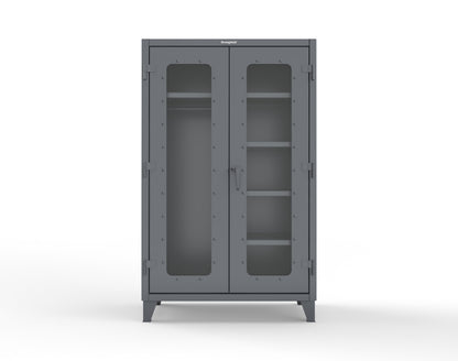 Extreme Duty 12 GA Clear View Uniform Cabinet with 5 Shelves - 48 In. W x 24 In. D x 78 In. H - 46-LD-W-245-7024