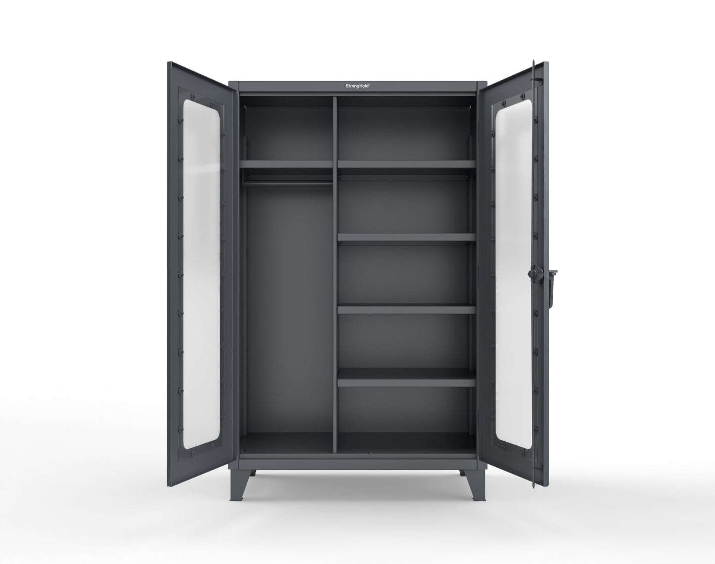 Extreme Duty 12 GA Clear View Uniform Cabinet with 5 Shelves - 48 In. W x 24 In. D x 78 In. H - 46-LD-W-245-7024