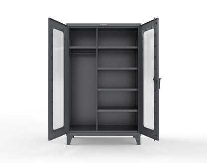 Extreme Duty 12 GA Clear View Uniform Cabinet with 5 Shelves - 48 In. W x 24 In. D x 78 In. H - 46-LD-W-245-7024