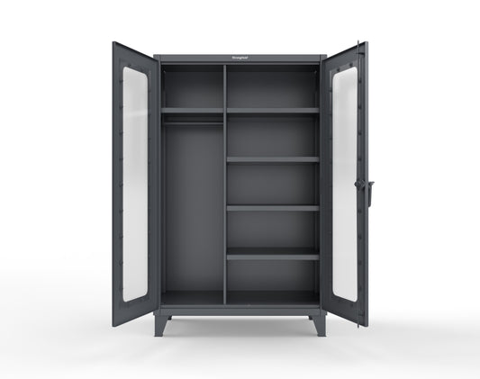Extreme Duty 12 GA Clear View Uniform Cabinet with 5 Shelves - 48 In. W x 24 In. D x 78 In. H - 46-LD-W-245-7024