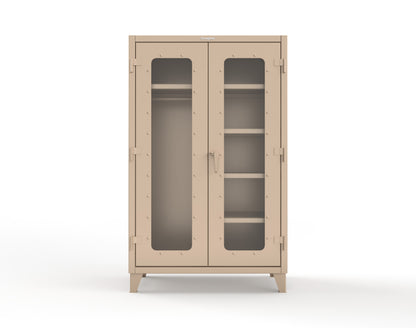 Extreme Duty 12 GA Clear View Uniform Cabinet with 5 Shelves - 48 In. W x 24 In. D x 78 In. H - 46-LD-W-245-1019