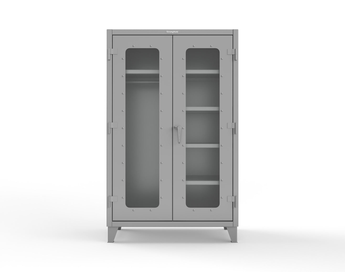 Extreme Duty 12 GA Clear View Uniform Cabinet with 5 Shelves - 48 In. W x 24 In. D x 78 In. H - 46-LD-W-245-7037